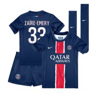 Dječji Nogometni Dres Paris Saint-Germain Warren Zaire-Emery #33 Domaci 2024-25 Kratak Rukav (+ Kratke hlače)